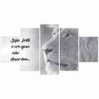 Quadro Decorativo 115x60cm Sala Quarto Leão Preto E Branco Se