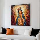 Quadro Decorativo 120x120cm - O Esplendor Dourado Da Virgem M