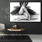 Quadro Decorativo 135x135 Cm Bailarina 033 Com Moldura Laquea