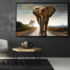 Quadro Decorativo 135x135 Cm Elefante 058 Com Moldura Laquead