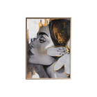 Quadro Decorativo 135x135 Cm Mulher 016 Com Moldura Laqueada