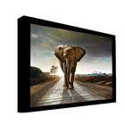 Quadro Decorativo 135x80 Cm Elefante 058 Com Moldura Laqueada