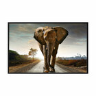Quadro Decorativo 135x80 Cm Elefante 058 Com Moldura Laqueada