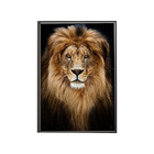 Quadro Decorativo 135x80 Cm Leão 002 Com Moldura Laqueada Pre