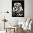 Quadro Decorativo 135x80 Cm Leão 008 Com Moldura Laqueada Pre