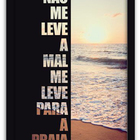 Quadro Decorativo 1 Peça 30x45 Praia Onda - Moldura Preta