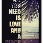 Quadro Decorativo 1 Peça 40x60 Praia - Moldura Preta