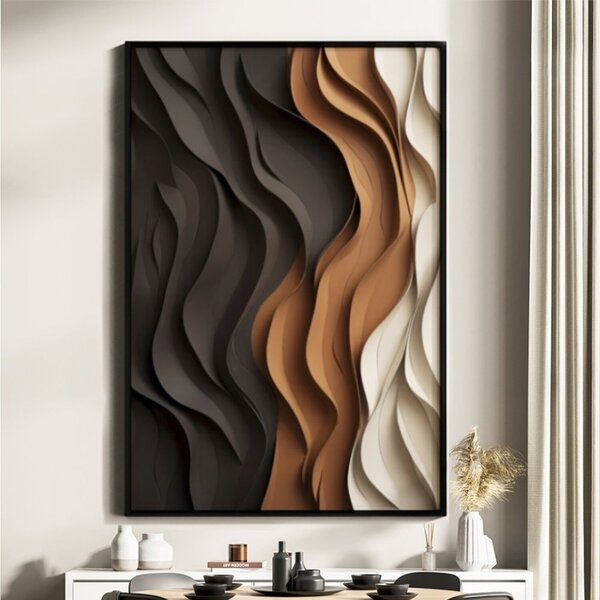 Quadro Decorativo 1 Tela Abstrato Ondas Diversos Tamanhos Pre