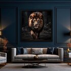 Quadro Decorativo 1 Tela Animais Leão Empoderado Caminhando S