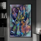 Quadro Decorativo 1 Tela Artista Pablo Picasso Músicos Branco