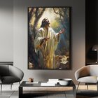 Quadro Decorativo 1 Tela Pintura Religiosa Jesus E O Céu Dive
