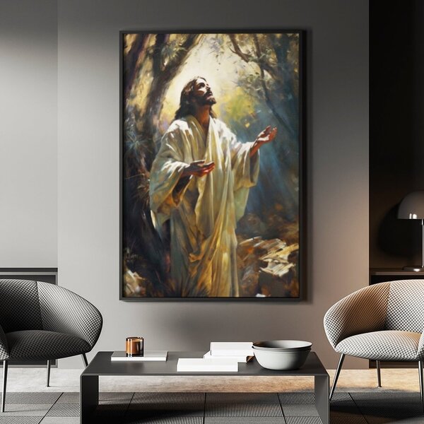 Quadro Decorativo 1 Tela Pintura Religiosa Jesus E O Céu Dive