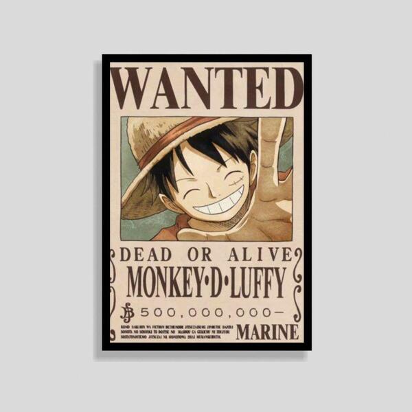 Quadro Decorativo 2 Edição One Piece Wanted 21x30 Luven Bra