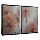 Quadro Decorativo 2 Telas Dente De Leão Rosa Diversos Tamanho