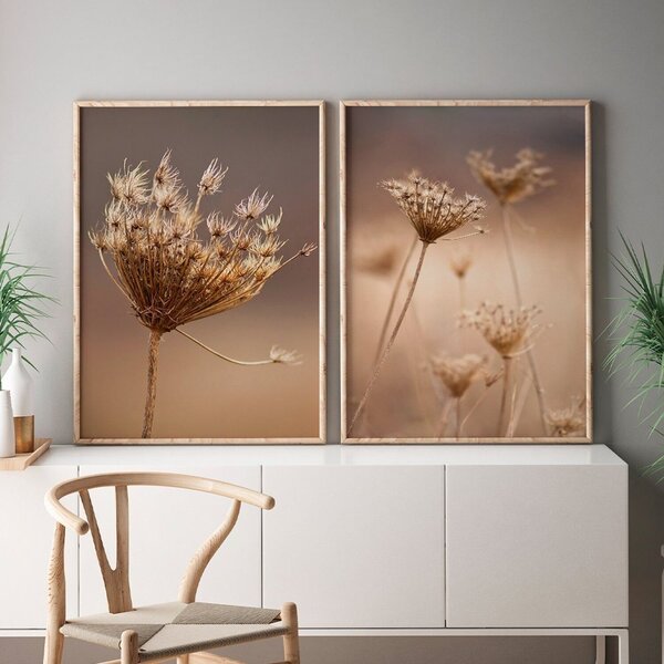Quadro Decorativo 2 Telas Florais E Folhagens Diversos Tamanh