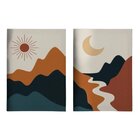 Quadro Decorativo 2 Telas Paisagem Minimalista Diversos Taman