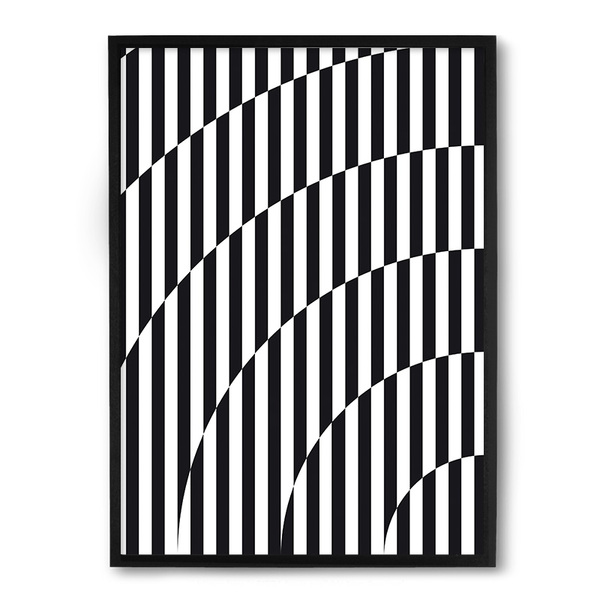 Quadro Decorativo 33x43cm Nerderia E Lojaria Curvas 3d Preto