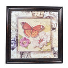 Quadro Decorativo 35 X 35cm Em Auto Relevo Com Borboleta