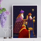 Quadro Decorativo 3 Reis Magos 33x24cm Moldura Branca