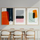 Quadro Decorativo 3 Telas Abstrato Iv Diversos Tamanhos Branco