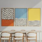 Quadro Decorativo 3 Telas Abstrato Vii Diversos Tamanhos Preto