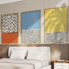 Quadro Decorativo 3 Telas Abstrato Vii Diversos Tamanhos Taba