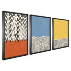 Quadro Decorativo 3 Telas Abstrato Vii Diversos Tamanhos Taba