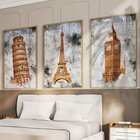 Quadro Decorativo 3 Telas Cidades E Monumentos Diversos Taman