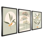 Quadro Decorativo 3 Telas Florais Diversos Tamanhos Natural