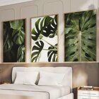 Quadro Decorativo 3 Telas Folhas Ii Diversos Tamanhos Natural