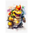 Quadro Decorativo 3 Telas Jogos Mario Bowser Toad Kart Donkey