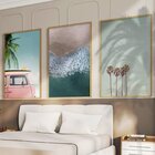 Quadro Decorativo 3 Telas Paisagem Praia E Surf Diversos Tama