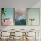 Quadro Decorativo 3 Telas Paisagem Praia E Surf Diversos Tama