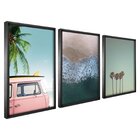 Quadro Decorativo 3 Telas Paisagem Praia E Surf Diversos Tama