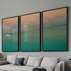 Quadro Decorativo 3 Telas Praia E Mar Vista Do Mar Ii Água Cr