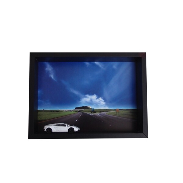 Quadro Decorativo 3d Carro Corrida Imagem Fundo Estradas