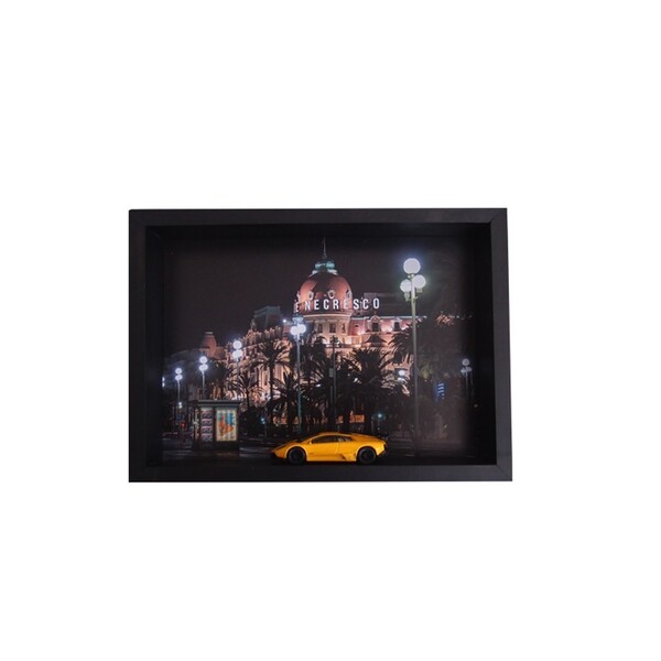 Quadro Decorativo 3d Carro Corrida Imagem Fundo Nice França
