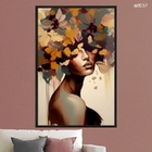 Quadro Decorativo 40x60cm Canvas Arte Moderna Mulher Com Flor