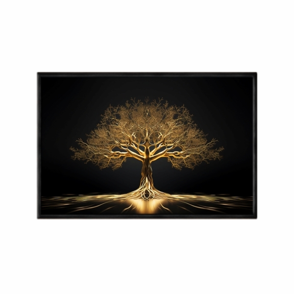 Quadro Decorativo 40x60cm Canvas Arvore Da Vida Dourada Art050
