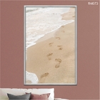 Quadro Decorativo 40x60cm Canvas Pegadas Na Areia Fundo De Pr