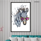 Quadro Decorativo 40x60cm Canvas Zebra De Oculos Colorido Pin