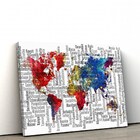 Quadro Decorativo 40x60cm Mapa Mundi Mosaico