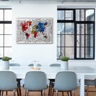 Quadro Decorativo 40x60cm Mapa Mundi Mosaico