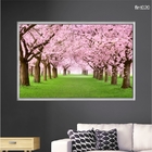 Quadro Decorativo 40x60cm Vidro Cerejeiras Rosas No Parque Fl