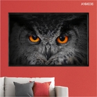 Quadro Decorativo 40x60cm Vidro Coruja Preto E Branco Detalhe