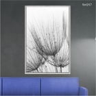 Quadro Decorativo 40x60cm Vidro Dente De Leao Preto E Branco