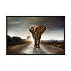 Quadro Decorativo 40x60cm Vidro Elefante Na Estrada Anm016