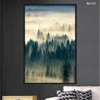 Quadro Decorativo 40x60cm Vidro Floresta Nevoa Nascer Do Sol