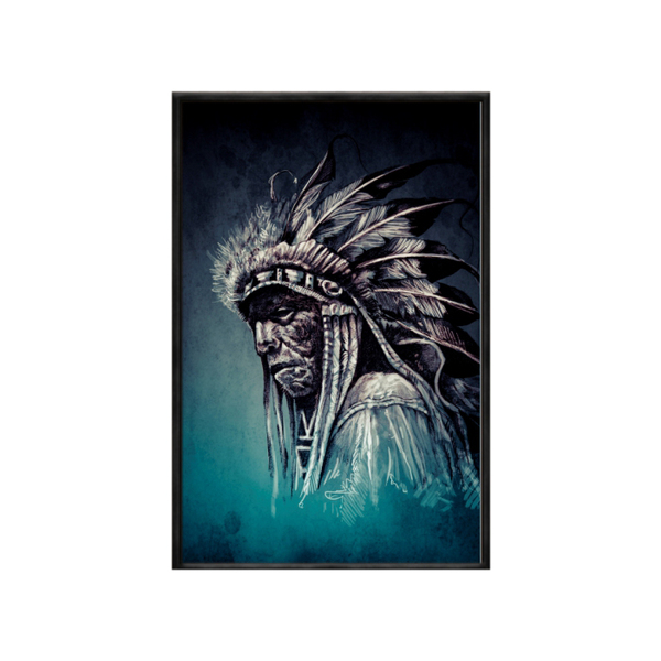 Quadro Decorativo 40x60cm Vidro Indio Abstrato Azul Art006