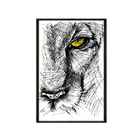 Quadro Decorativo 40x60cm Vidro Leao Esboco Pintura Art002